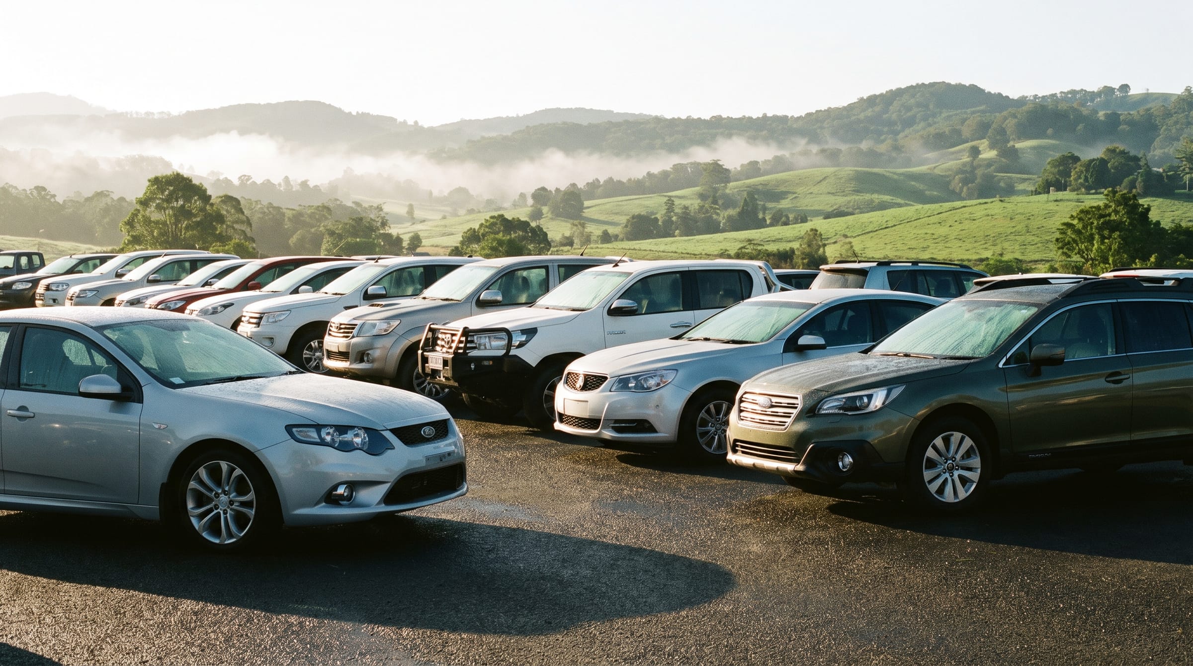 The current row of stock on the lot